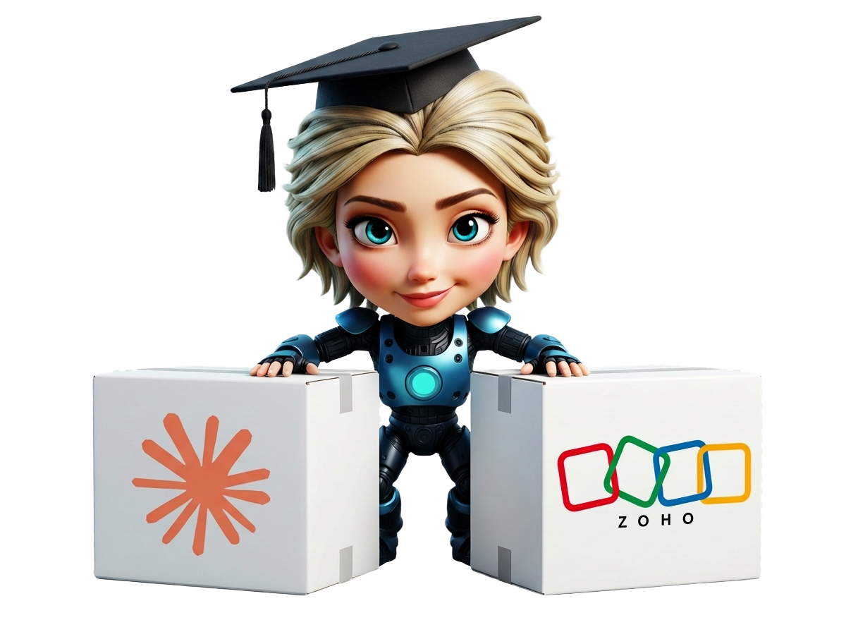 Graduate Doortje met Claude en Zoho voor MFORZ Academy